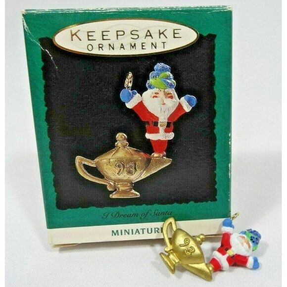 SANTA GENIE 1993 Hallmark Keepsake Miniature Ornament in Box Collectible Gift - Picture 1 of 2